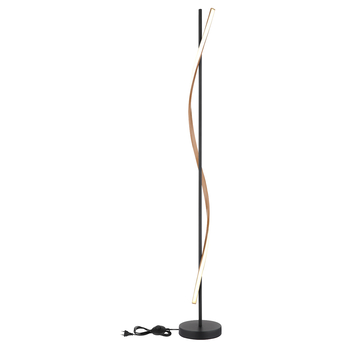Stojací lampa WATKINS černá/hnědá 3