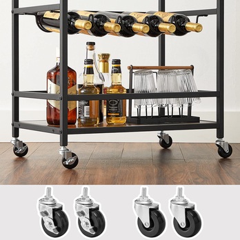 Regál na víno WEIN 3 černá/hnědá 5