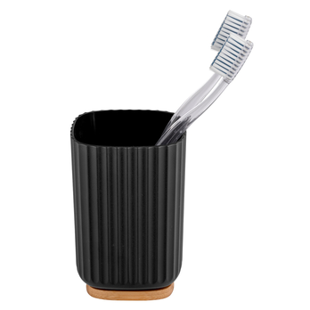 Kelímek na kartáčky WENKO ROTELLO černá/přírodní 1