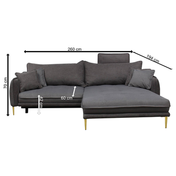 Sedací souprava WHISPER II pravá, šedá 6