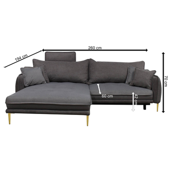 Sedací souprava WHISPER II levá, šedá 6