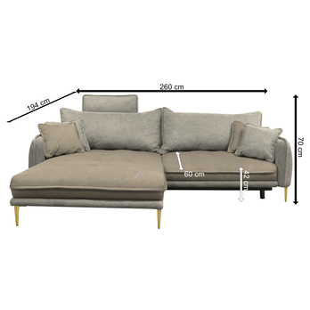 Sedací souprava WHISPER II levá, béžová 6