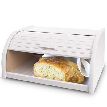 Chlebník WHITELINE bílá (masivní buk) 1