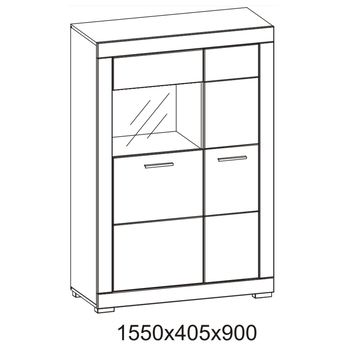 Vitrína WHITNEY GREY GR5  bílá/šedá 5