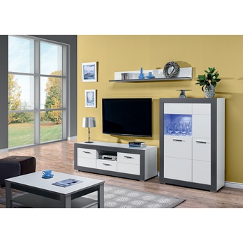 Vitrína WHITNEY GREY GR5  bílá/šedá 1