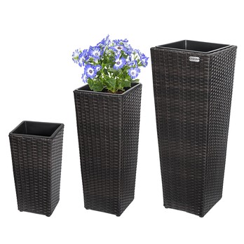 Vysoký obal na květiny WICKER hnědá, 3 ks 1