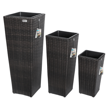 Vysoký obal na květiny WICKER hnědá, 3 ks 2