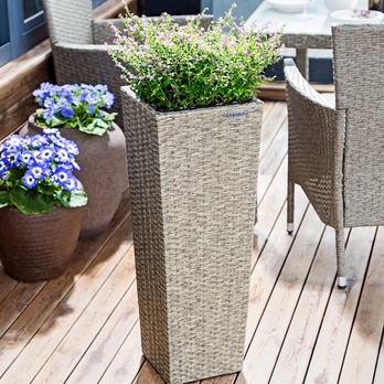 Vysoký obal na květiny WICKER krémová, 3 ks 1