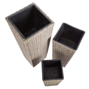 Vysoký obal na květiny WICKER krémová, 3 ks 5