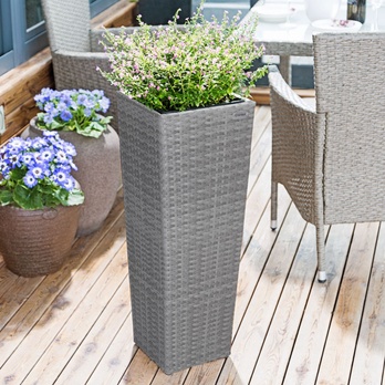 Vysoký obal na květiny WICKER šedá, 3 ks 1