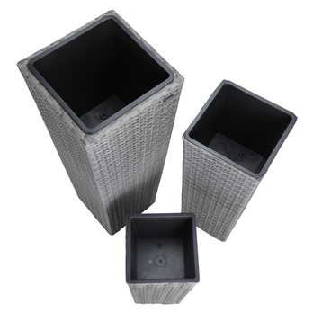 Vysoký obal na květiny WICKER šedá, 3 ks 5