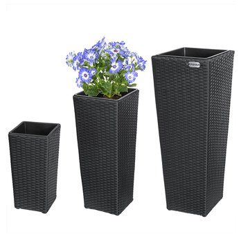 Vysoký obal na květiny WICKER černá, 3 ks 2