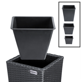 Vysoký obal na květiny WICKER černá, 3 ks 6