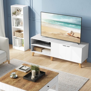 TV komoda WIDE bílá/přírodní 1