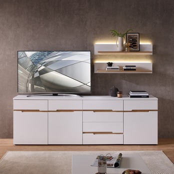 TV komoda WIGA II bílá/dub artisan 1