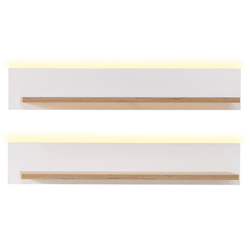 Nástěnná police WIGA bílá/dub artisan, set 2 ks 3
