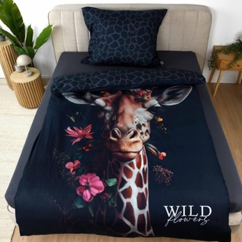 Povlečení WILD FLOWER žirafa, 70x90 a 135x200 cm 1