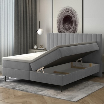 Postel s matrací WINDA světle šedá, 180x200 cm 2