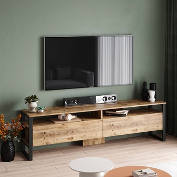 TV komoda WOOD 3 borovice atlantic/černá 1
