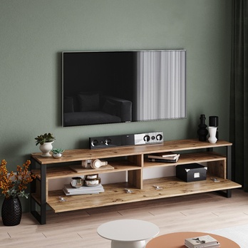 TV komoda WOOD 3 borovice atlantic/černá 2