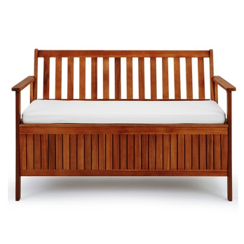 Zahradní lavice WOOD hnědá/bílá 2