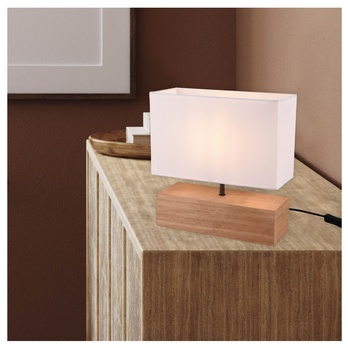 Stolní lampa WOODY 2 bílá/světlé dřevo 1