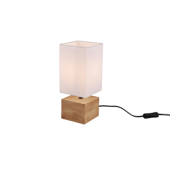 Stolní lampa WOODY bílá/světlé dřevo 1