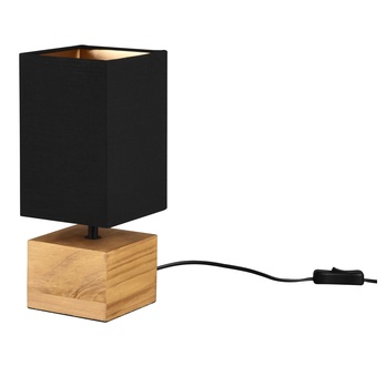 Stolní lampa WOODY černá/světlé dřevo 1