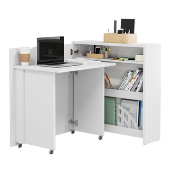 Psací stůl WORK CONCEPT 2 levá, bílá vysoký lesk 1