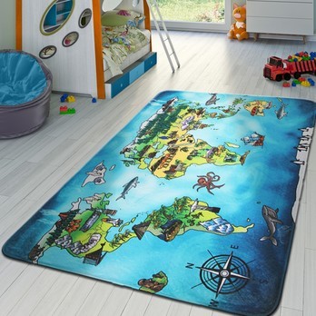 Dětský pěnový koberec WORLD MAP vícebarevná, 110x160 cm 1