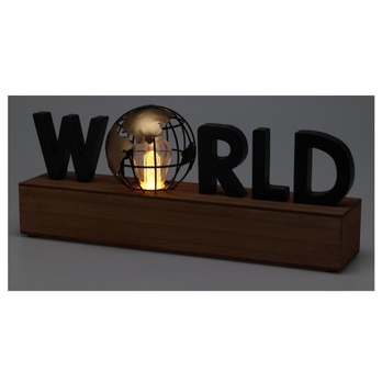 Stolní LED lampa WORLD černá/hnědá 1