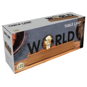 Stolní LED lampa WORLD černá/hnědá 2