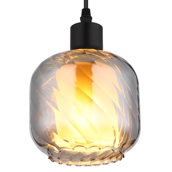 Závěsné svítidlo XIA černá/kouřové sklo 2