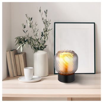 Stolní lampa XIA černá/kouřové sklo 1