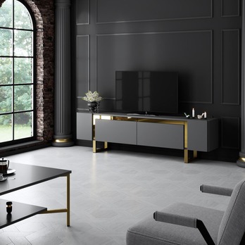 TV stolek YILDIZ antracitová/zlatá 1