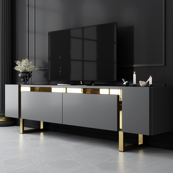 TV stolek YILDIZ antracitová/zlatá 4