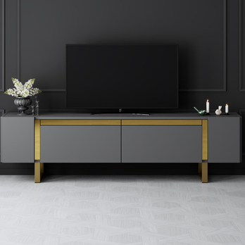 TV stolek YILDIZ antracitová/zlatá 5