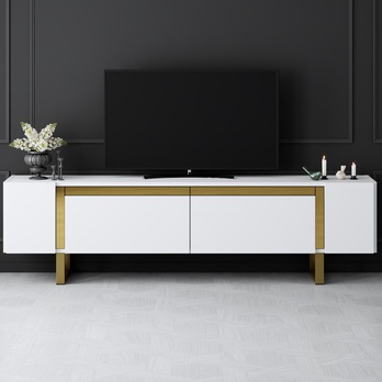 TV stolek YILDIZ bílá/zlatá 5