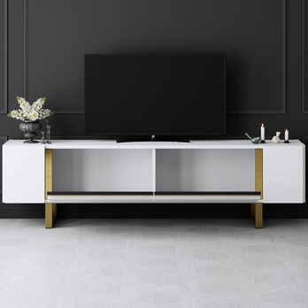 TV stolek YILDIZ bílá/zlatá 6