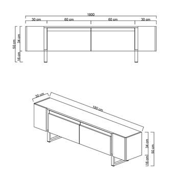 TV stolek YILDIZ bílá/zlatá 7