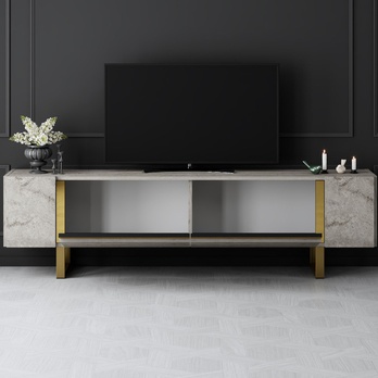 TV stolek YILDIZ travertin/zlatá 6