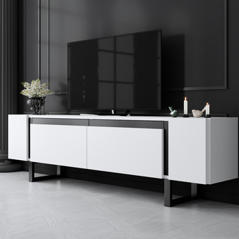 TV stolek YILDIZ bílá/černá 4