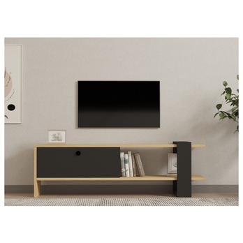 TV stolek YONCA antracitová/dub 3