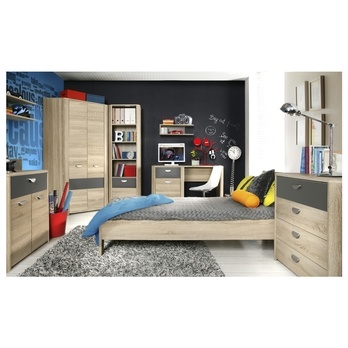 Komoda YOOP dub sonoma/antracitová, 4 zásuvky 1