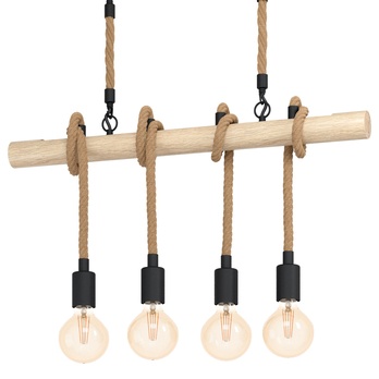 Závěsné svítidlo YOUNGSTOWN černá/hnědá, šířka 70 cm 1