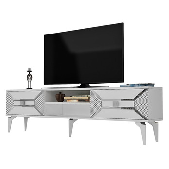 TV stolek YUMEDI bílá/stříbrná 3