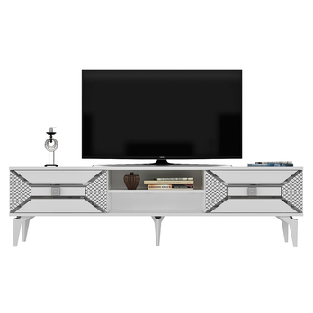 TV stolek YUMEDI bílá/stříbrná 4