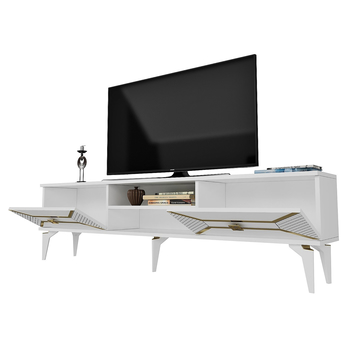 TV stolek YUMEDI bílá/zlatá 2