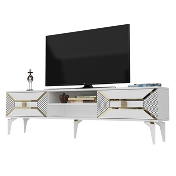 TV stolek YUMEDI bílá/zlatá 3