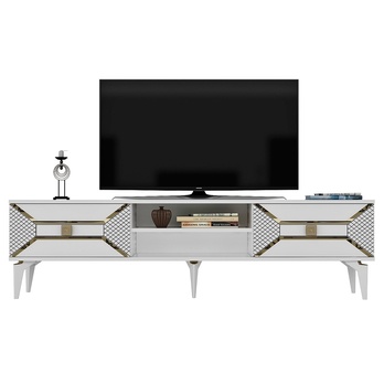 TV stolek YUMEDI bílá/zlatá 4